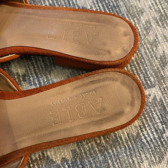 Rust Colored ABLE Suede Slides - Picture 3 of 4